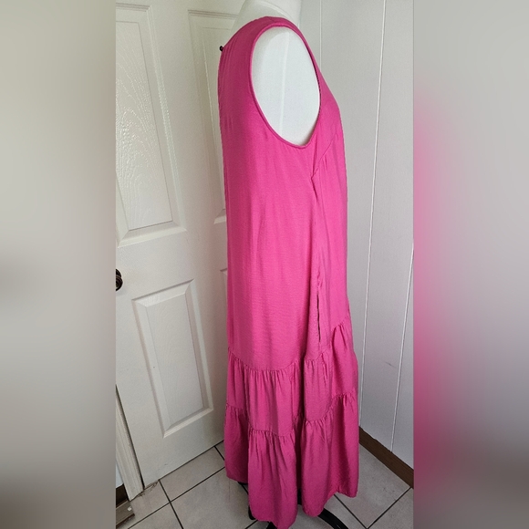 Maeve Anthropologie Marlene Tiered flowy Maxi Dress Pink women Size S viscose - Picture 5 of 11